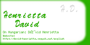 henrietta david business card